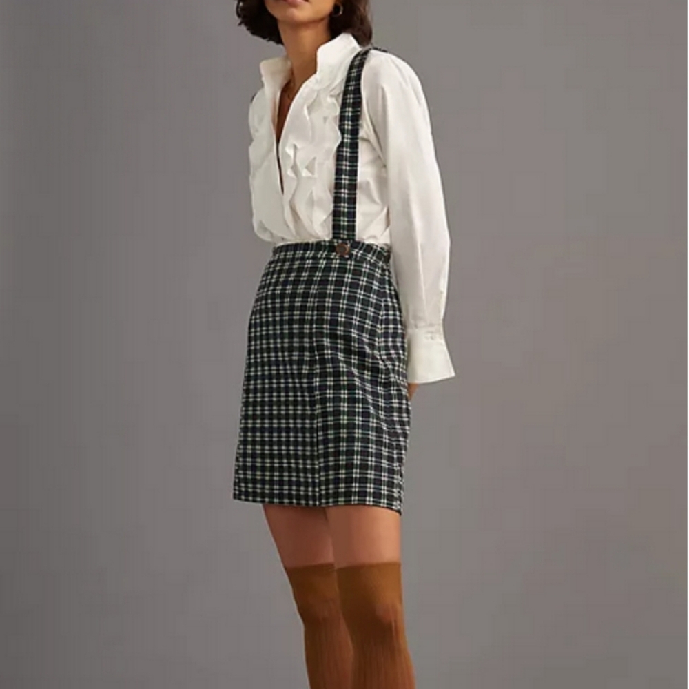 Anthropologie Black and White Pencil Skirt Knee-Length Work